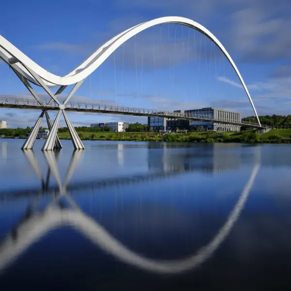 Auto Access mobile auto locksmith serving Stockton on Tees, with Infinity Bridge in the background