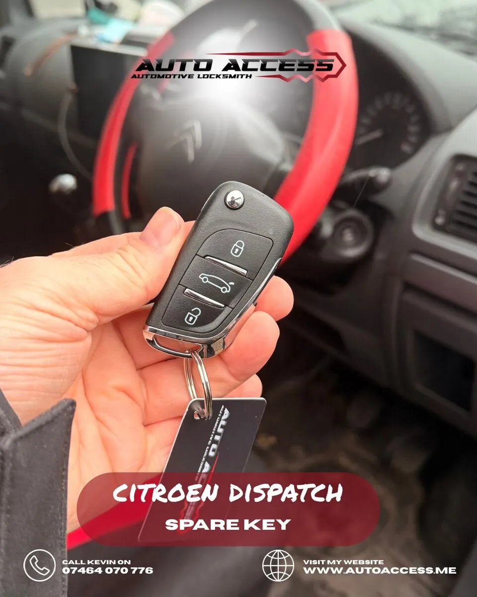 Citroën Dispatch spare key cut and programmed by Auto Access auto locksmith in Durham