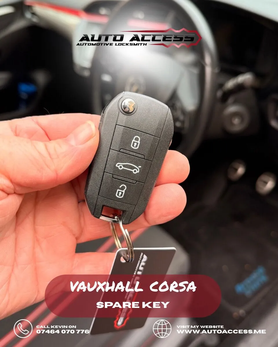 Vauxhall Corsa spare key cut and programmed by Auto Access auto locksmith in Team Valley, Gateshead