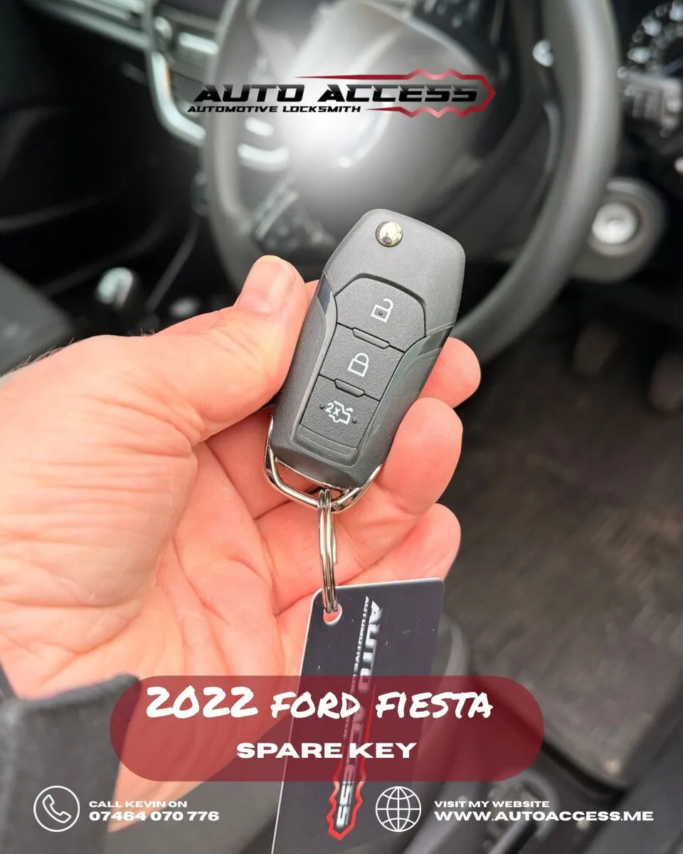 Ford Fiesta spare key cut and programmed by Auto Access auto locksmith in Hartlepool