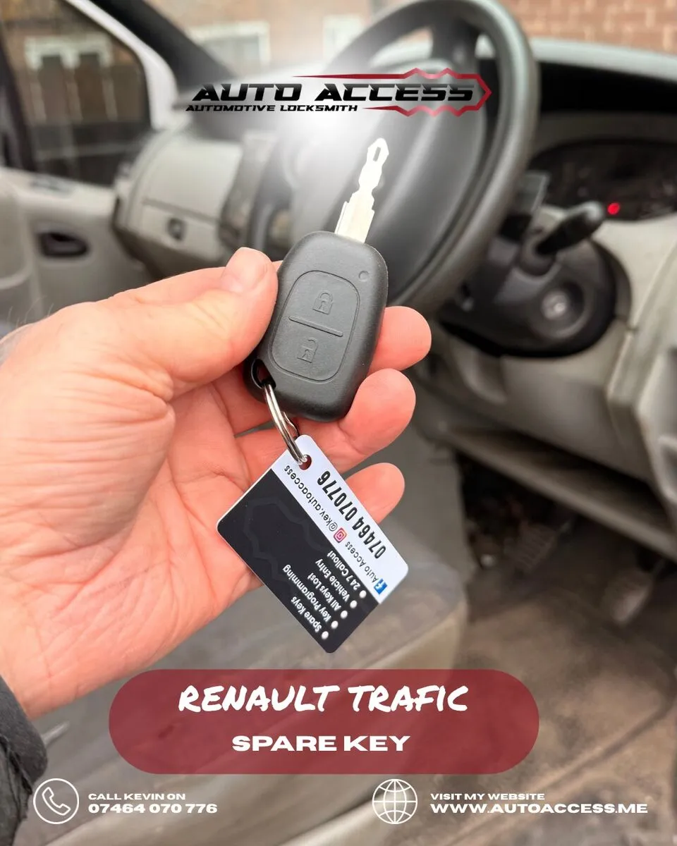 Renault Trafic spare key cut and programmed by Auto Access auto locksmith in Marton, Middlesbrough