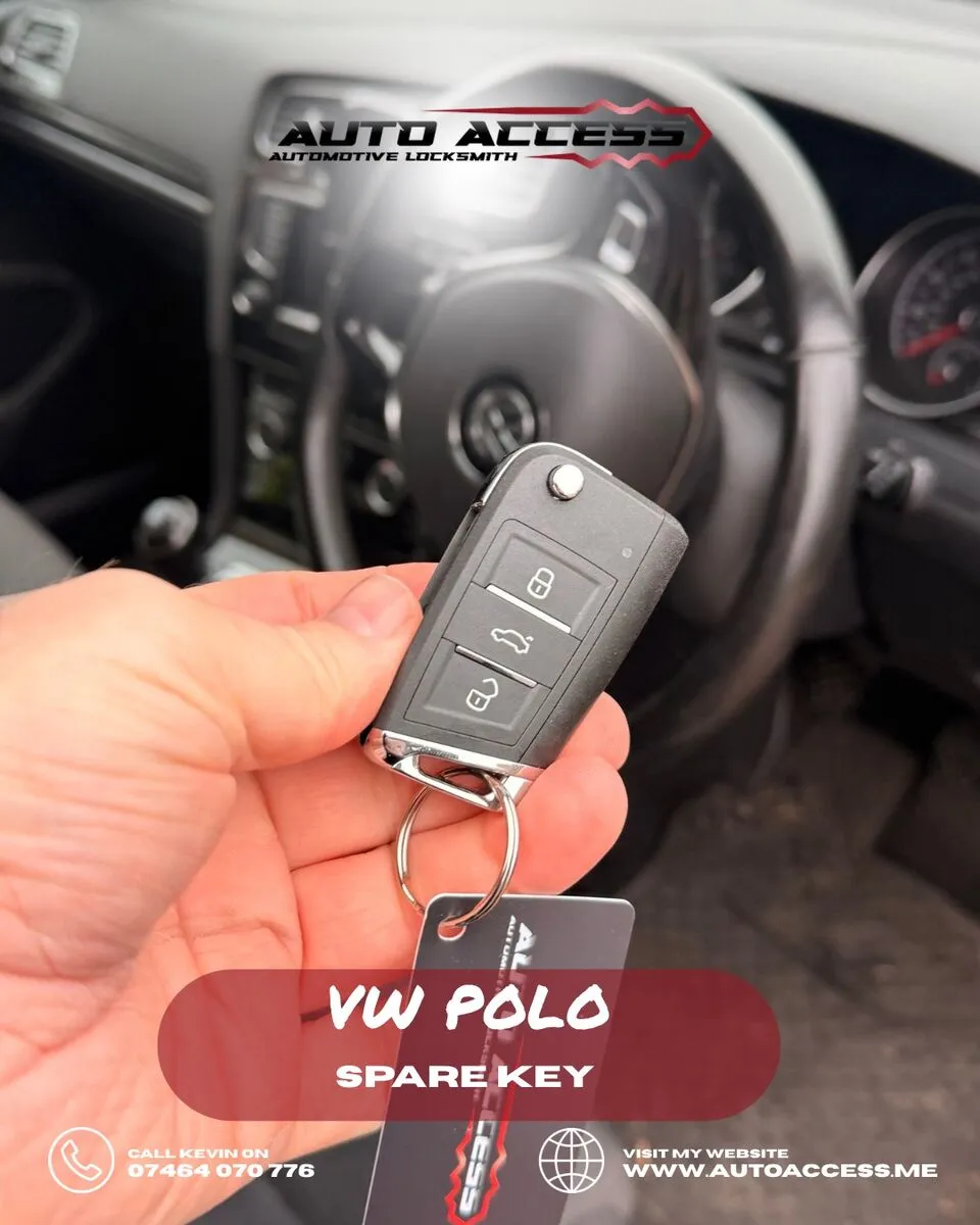 VW Polo spare key cut and programmed by Auto Access auto locksmith in Linthorpe, Middlesbrough