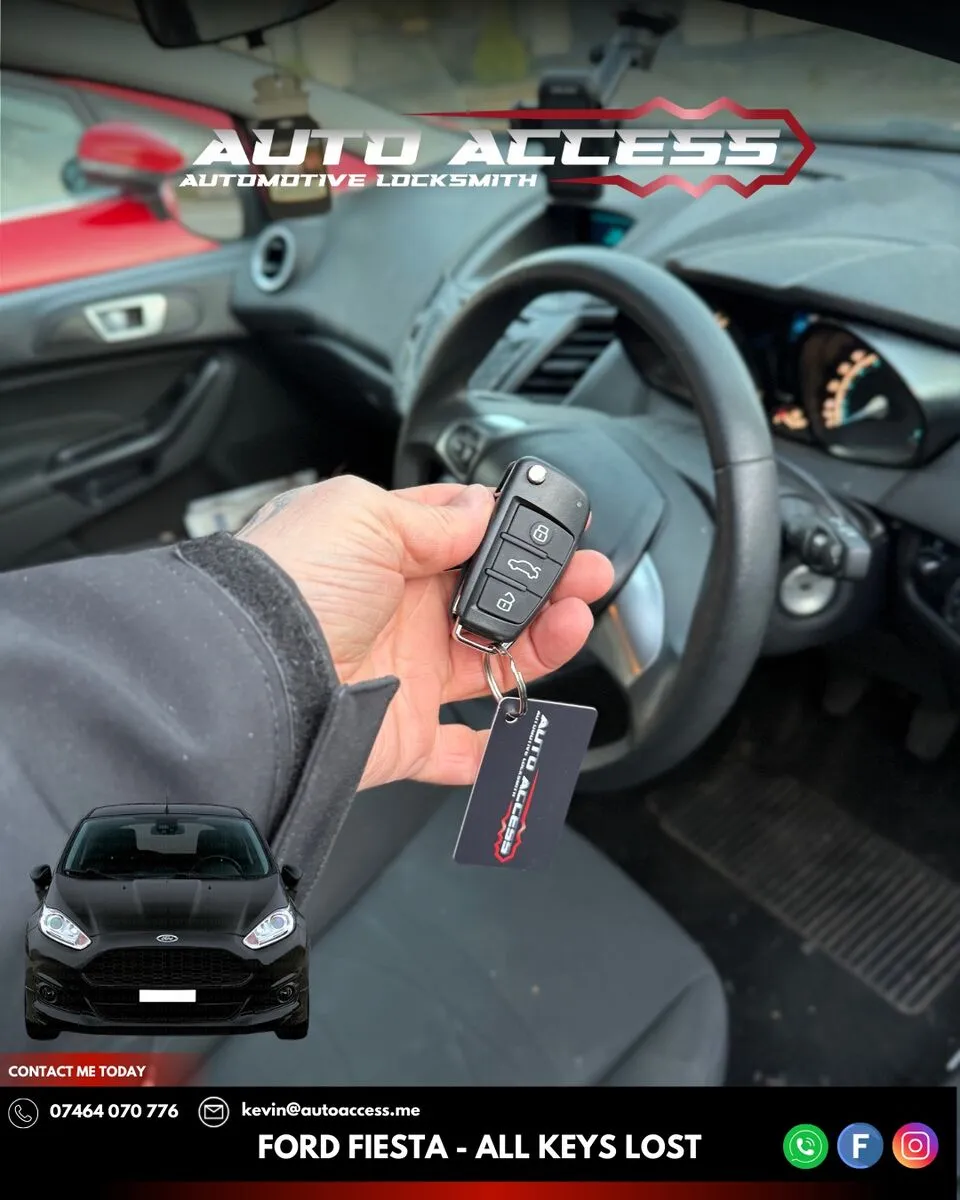 Ford Fiesta all keys lost replacement by Auto Access auto locksmith in Easington, Peterlee
