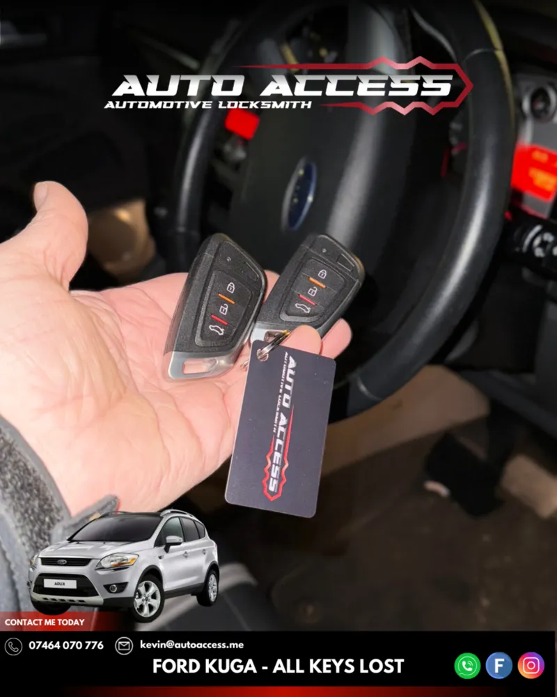 Ford Kuga all keys lost replacement by Auto Access auto locksmith in South Shields, South Tyneside