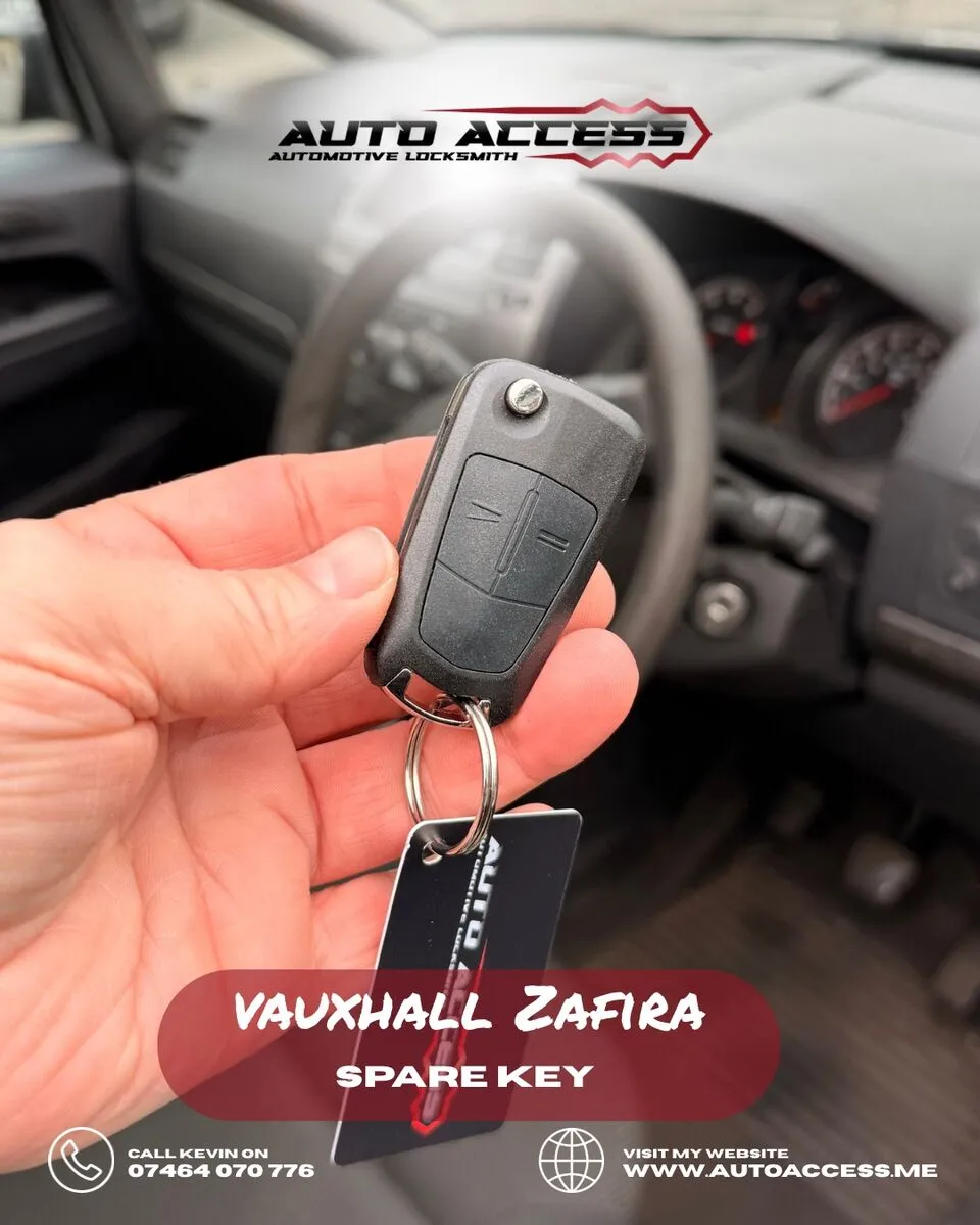 Vauxhall Zafira spare key cut and programmed by Auto Access auto locksmith in Fairfield, Stockton on Tees