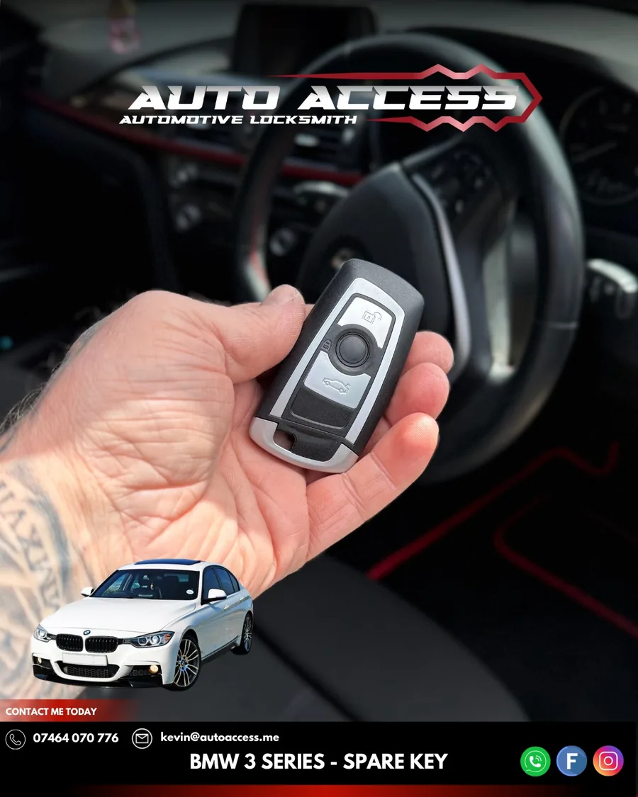 BMW 3 Series spare smart key supplied and programmed on site by Auto Access
